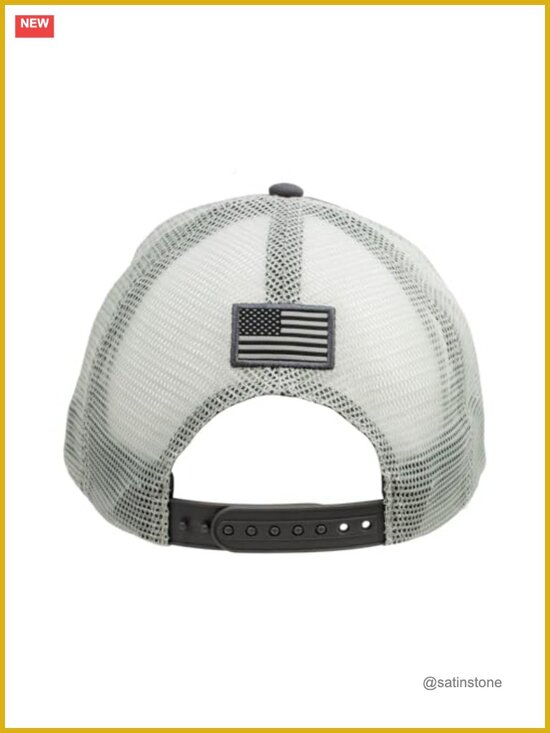 Unisex Mark Woven Patch Adjustable Breathable Mesh Trucker Hat with Snap Closure